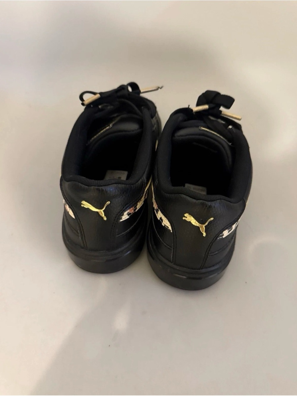 Puma Black Sneakers with Leopard Formstrip and Gold Accents - Picture 3 of 3